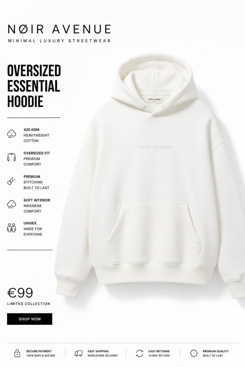 Cloud White Oversized Hoodie