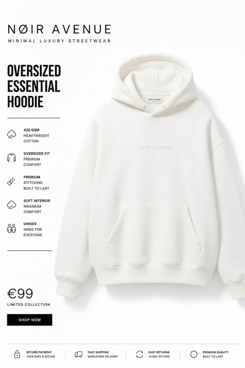 Cloud White Oversized Hoodie